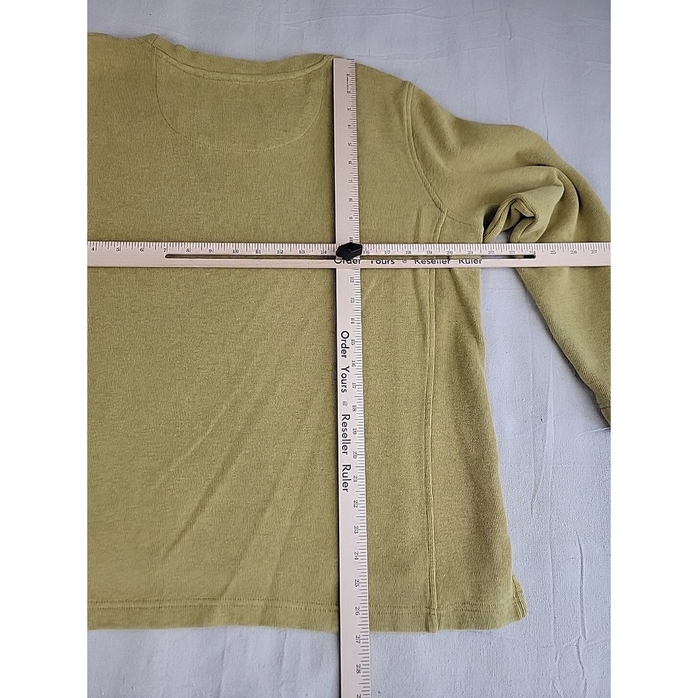 Orvis Ribbed Cotton Top Womens XL Green Long Sleeve Crewneck Side‎ Slit Outdoor - Picture 12 of 13
